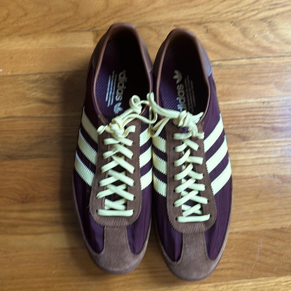 Adidas SL72 OG Sneakers, Size US 10.5/UK 9, Maroon/Yellow/Brown